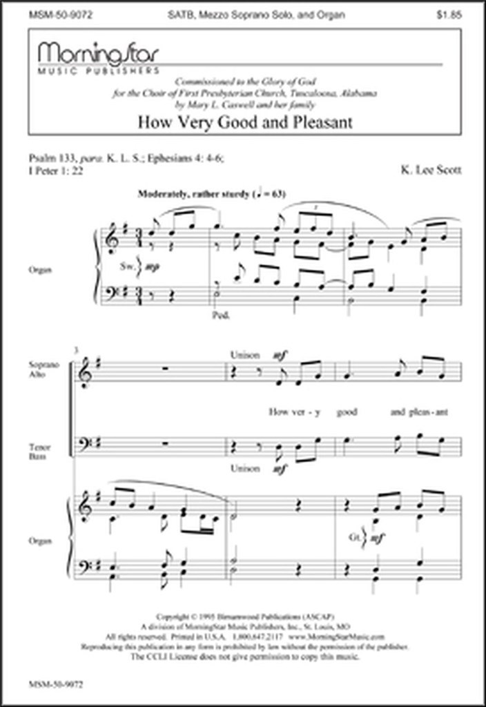 How Very Good and Pleasant